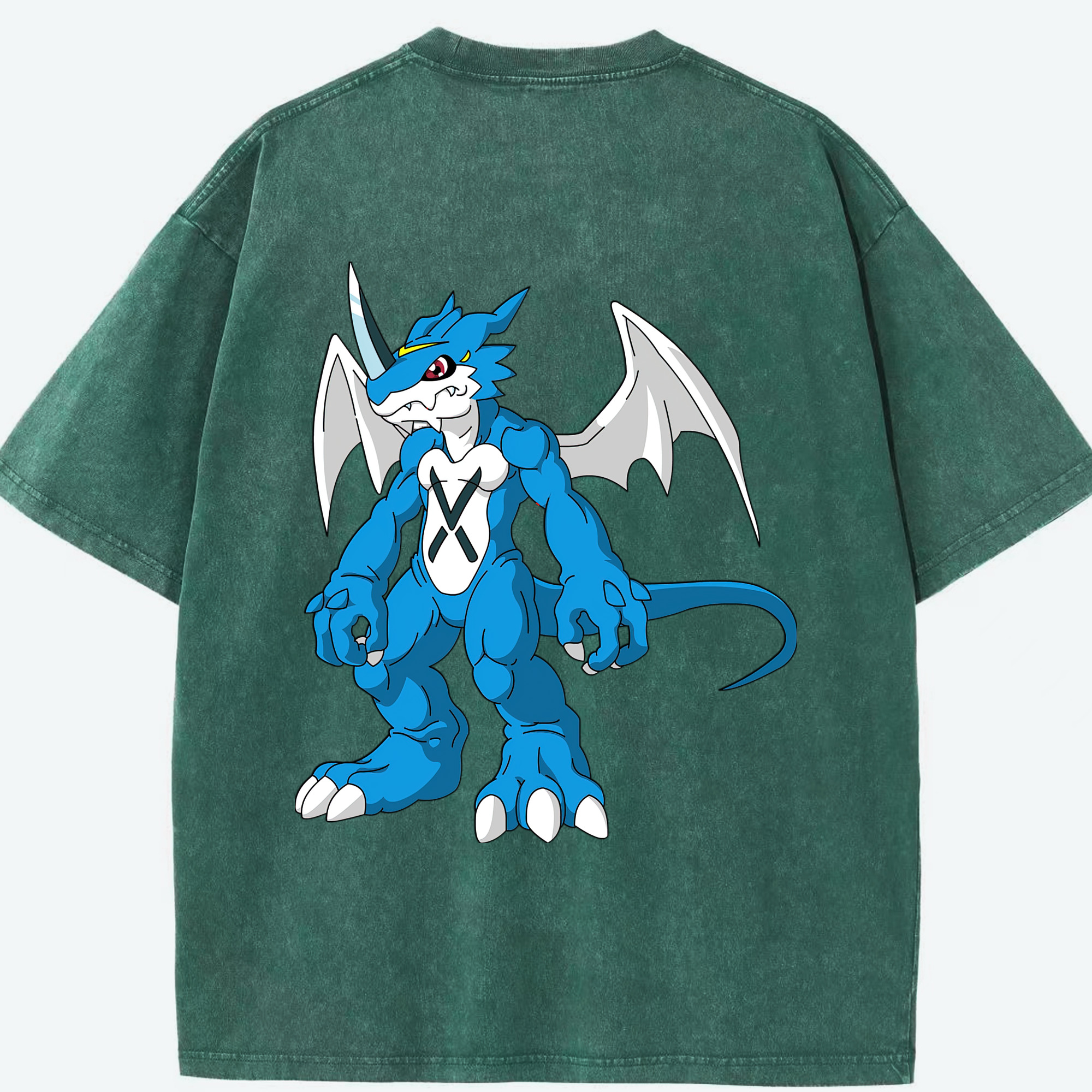 （画像用） Digimon デジタルモンスター/デジモン 綿100% ヴィンテージ風 半袖Tシャツ（背面プリント）